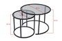 Hanah Home Juego de Mesas de Café Negro con Vidrio Templado